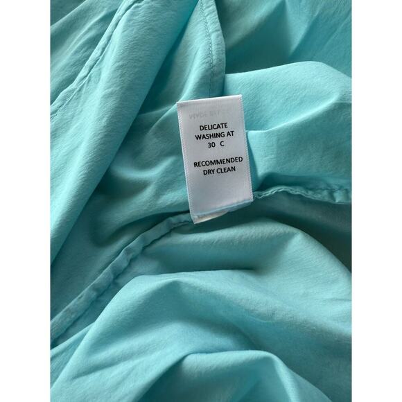 Secular Italy Oversized Button Up Shirt Top Aqua XS O/S 56” Bust Lagenlook $237 - Picture 12 of 12